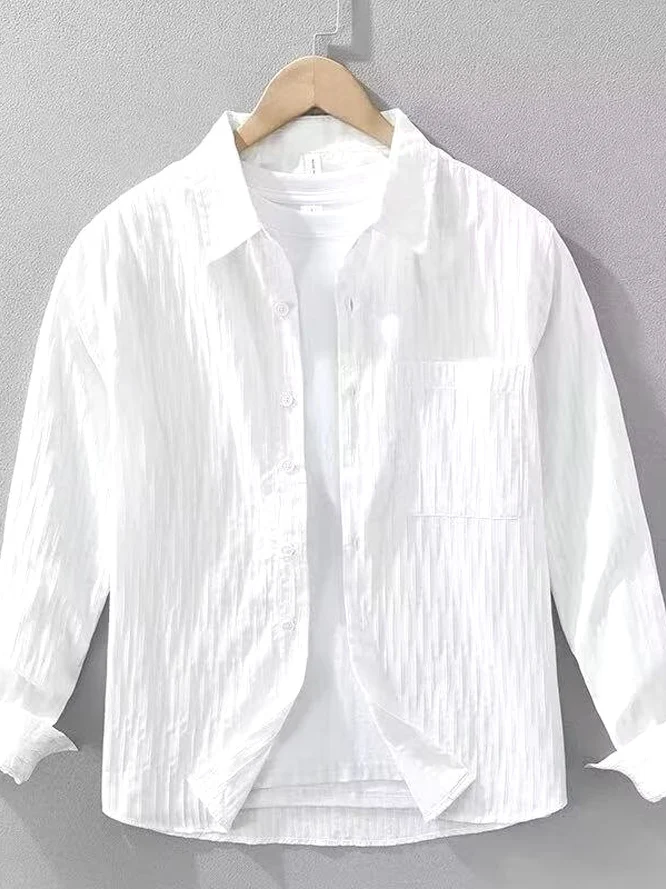 Textured Long Sleeve Men's Shirt Casual Wrinkle Design Breathable Spring Autumn Season Thin Material Chinese Production
Textured Long Sleeve Men's Shirt Casual Wrinkle Design Breathable Spring Autumn Season Thin Material Chinese Production