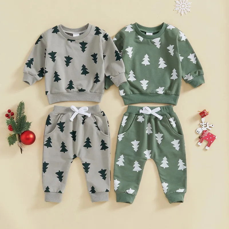 RUEWEY 3 Months to 3 Years Christmas Baby Boy 2Pcs Pant Sets Long Sleeve Tree Print Sweatshirt and Pants Set Toddler Clothes
RUEWEY 3 Months to 3 Years Christmas Baby Boy 2Pcs Pant Sets Long Sleeve Tree Print Sweatshirt and Pants Set Toddler Clothes