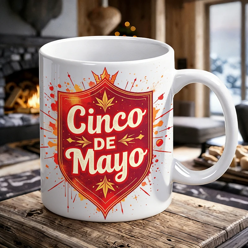 Cinco de Mayo Red Gold Shield Ceramic Mug Mexican Fiesta Coffee Cup, milk cup, office cup, gift for friends, fade-resistant
Cinco de Mayo Red Gold Shield Ceramic Mug Mexican Fiesta Coffee Cup, milk cup, office cup, gift for friends, fade-resistant