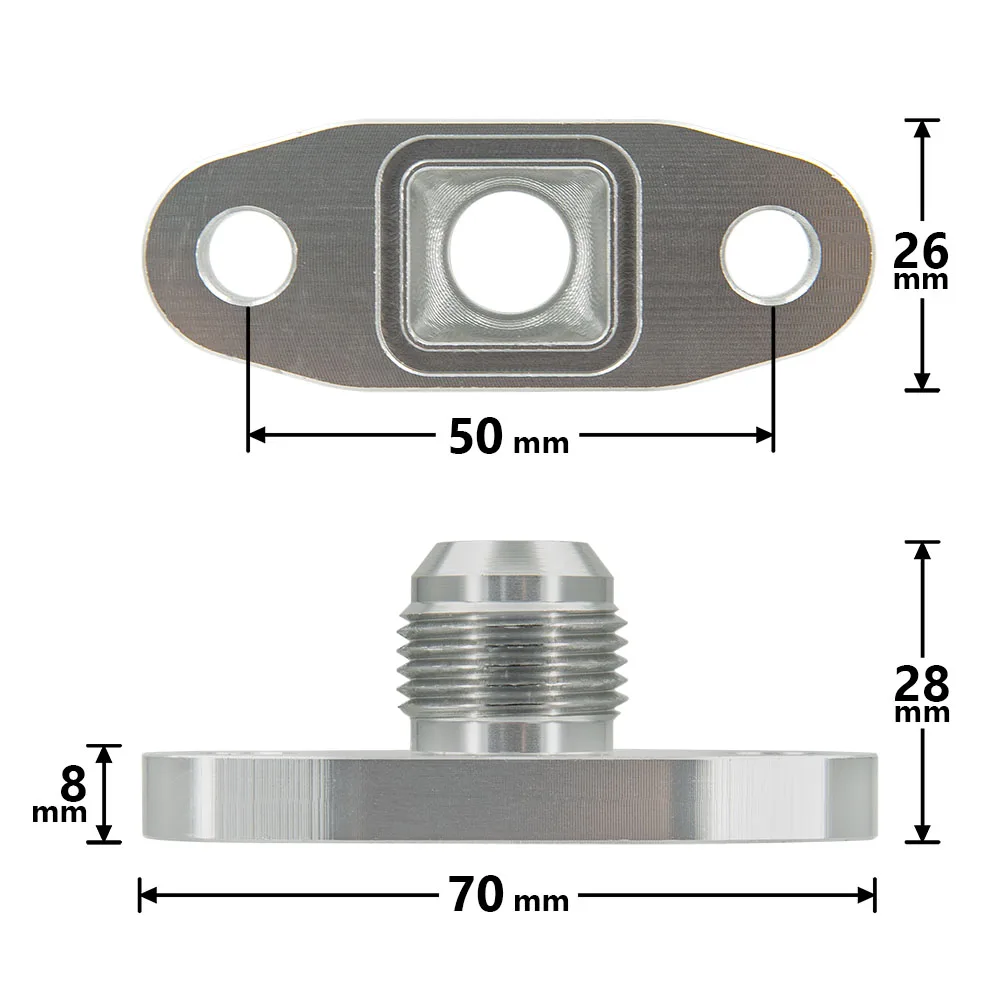 XMSJ-An10 Hole pitch 2"/51 Turbo Oil Drain Return Flange Adapter sliver CNC Process leakproof for T3 T4 GT28 GT30 GT35 T25
XMSJ-An10 Hole pitch 2"/51 Turbo Oil Drain Return Flange Adapter sliver CNC Process leakproof for T3 T4 GT28 GT30 GT35 T25