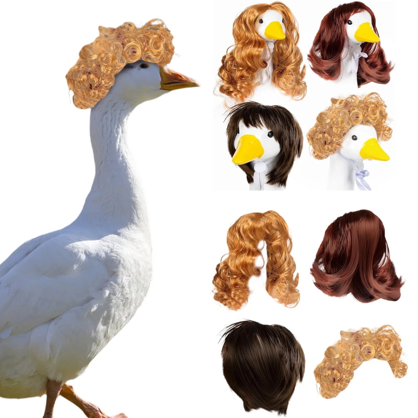 4pcs Hand Woven Animals Wig Set Hand-crocheted American-style Goose Wig Cute Decorative Hat Wig Headpiece Pet Accessories
4pcs Hand Woven Animals Wig Set Hand-crocheted American-style Goose Wig Cute Decorative Hat Wig Headpiece Pet Accessories