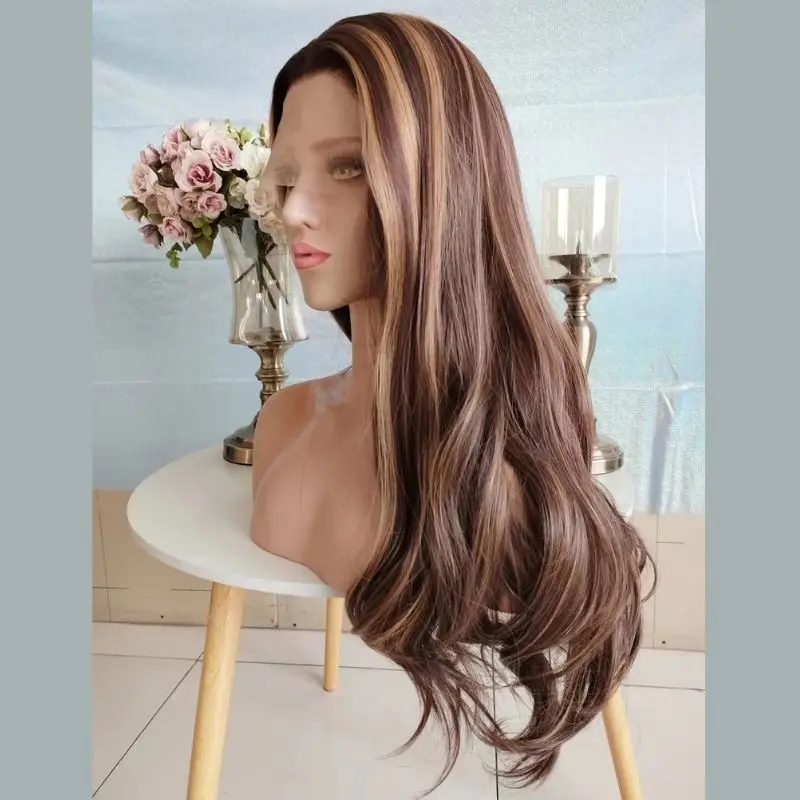 Brown Mixed Blonde Synthetic Lace Front Wig for Women Middle Part Hand Tied Long Wavy Wigs Drag Queen Wigs
Brown Mixed Blonde Synthetic Lace Front Wig for Women Middle Part Hand Tied Long Wavy Wigs Drag Queen Wigs