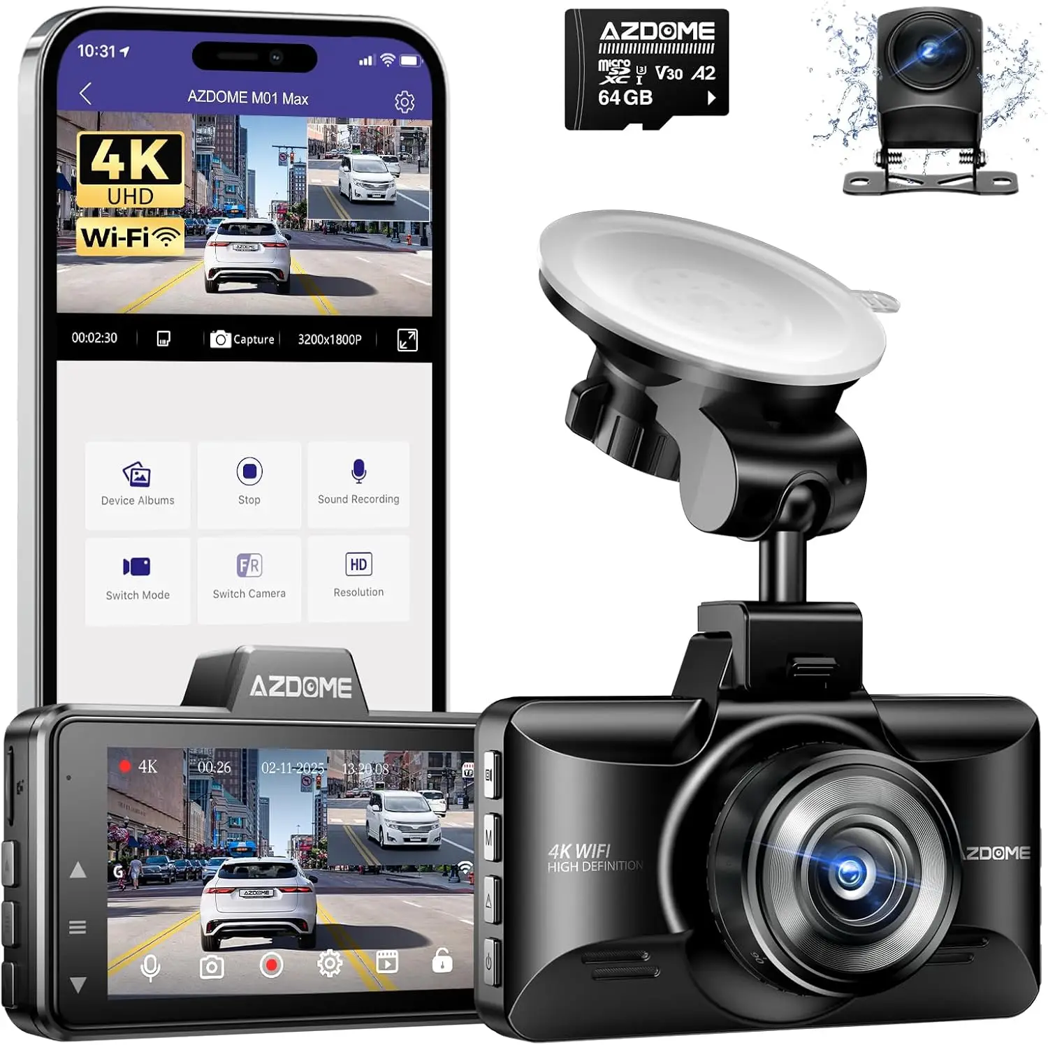 Видеорегистратор M01 Max UHD 4K спереди и сзади, управление через приложение Wi-Fi, ADAS, G-сенсор, IP68, режим парковки 24 часа, 64 ГБ бесплатно
Видеорегистратор M01 Max UHD 4K спереди и сзади, управление через приложение Wi-Fi, ADAS, G-сенсор, IP68, режим парковки 24 часа, 64 ГБ бесплатно