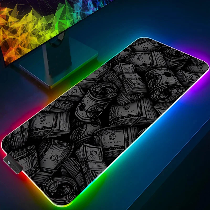 Black U.S. dollar LED Light Large Mouse Pad RGB Laptop Pc Gamer Keyboard Mat XXL Mousepad LED Edge White Tassel Rubber Table Mat
Black U.S. dollar LED Light Large Mouse Pad RGB Laptop Pc Gamer Keyboard Mat XXL Mousepad LED Edge White Tassel Rubber Table Mat