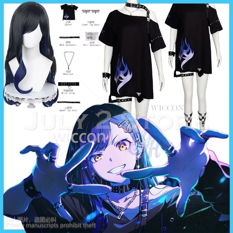 Anime Game Project Sekai Colorful Stage Cosplay Shiraishi An Costume Black Fashion Long T-Shirt Hiphop Punk Jirai Kei Halloween
Anime Game Project Sekai Colorful Stage Cosplay Shiraishi An Costume Black Fashion Long T-Shirt Hiphop Punk Jirai Kei Halloween