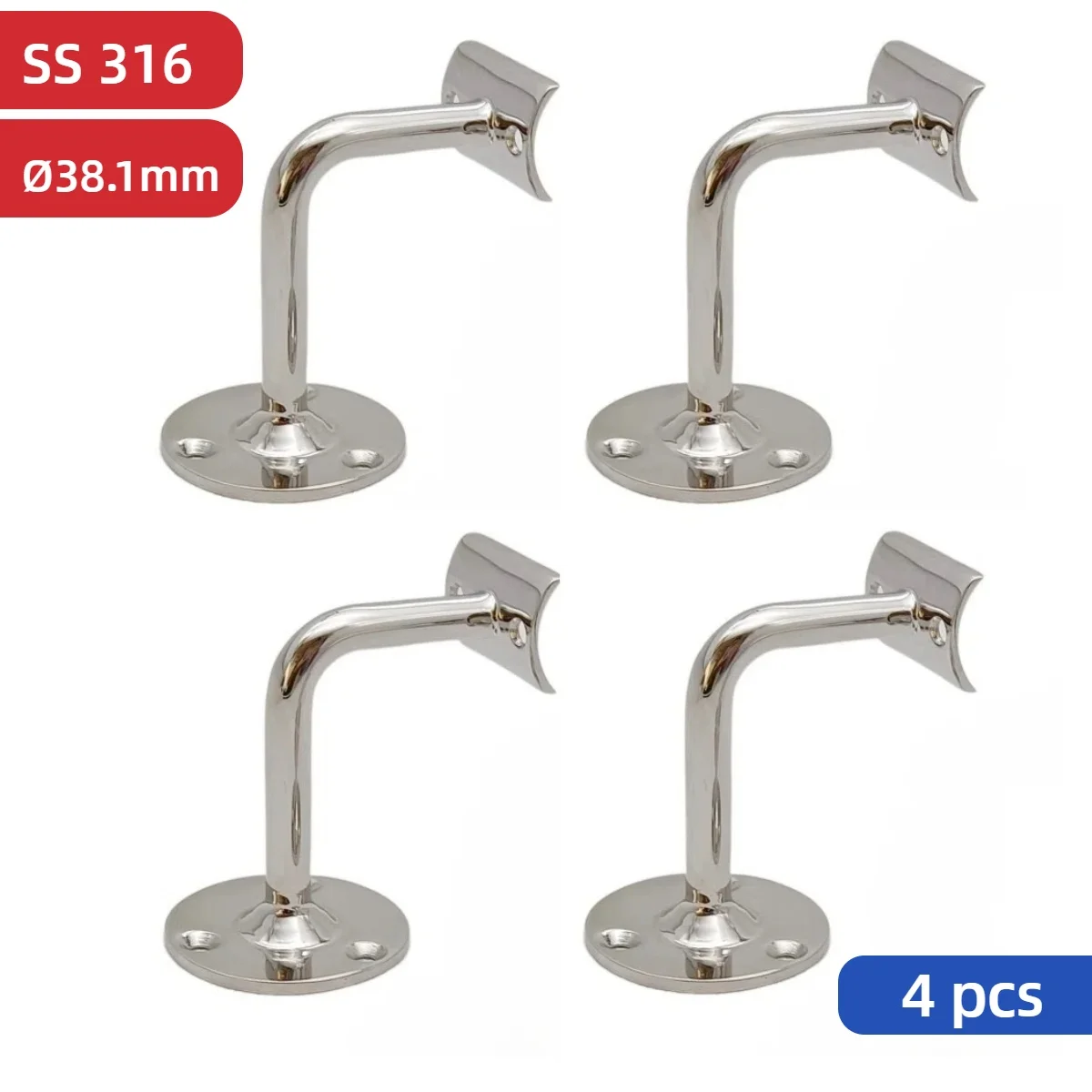 4PCS Stainless Steel 38.1mm Mirror Polished Railing Handrail Bracket for Stair Railing
4PCS Stainless Steel 38.1mm Mirror Polished Railing Handrail Bracket for Stair Railing