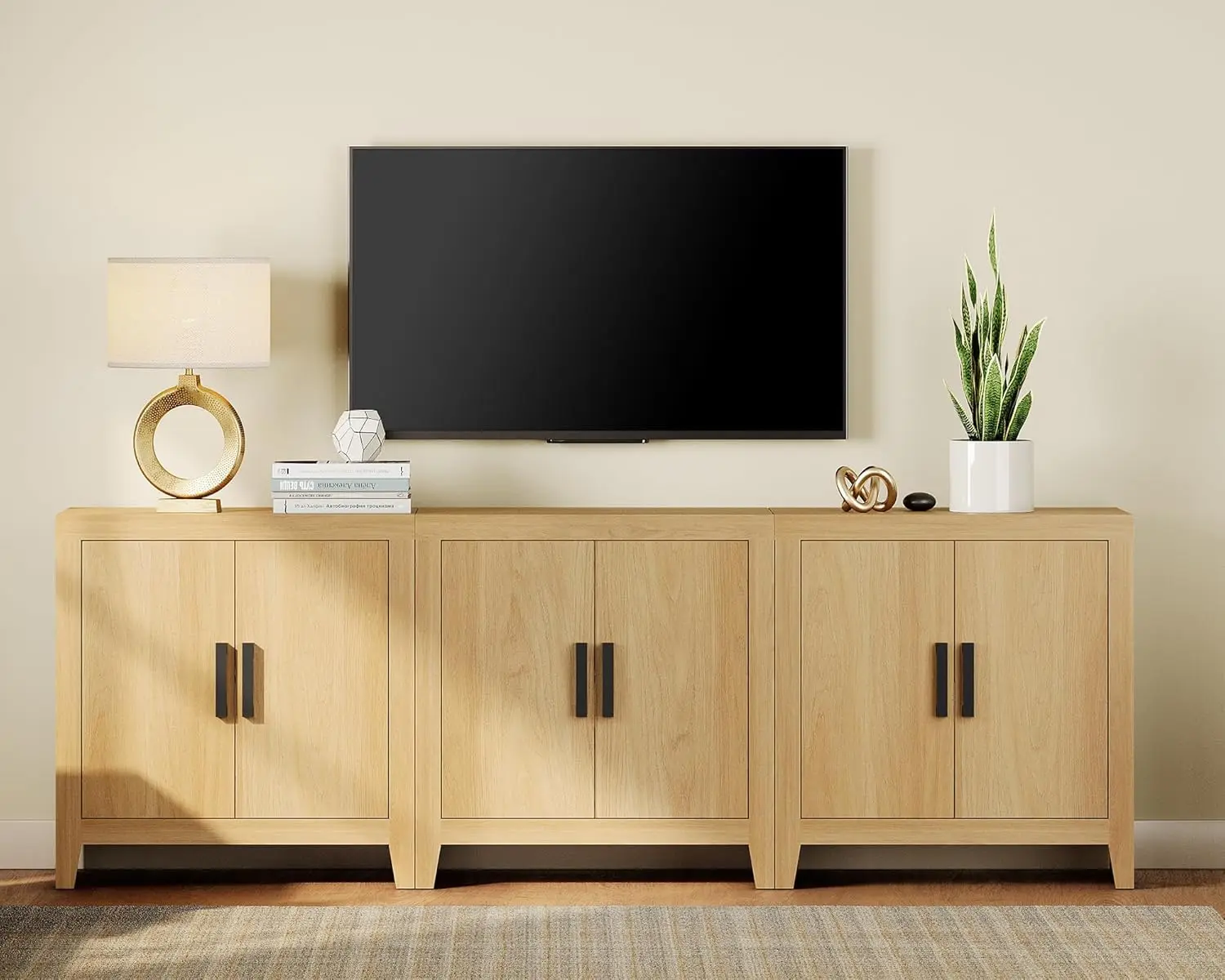 Rustic Oak TV Stand Media Console 85 Inch 6 Storage Doors Living Room Hallway, Customized
Rustic Oak TV Stand Media Console 85 Inch 6 Storage Doors Living Room Hallway, Customized