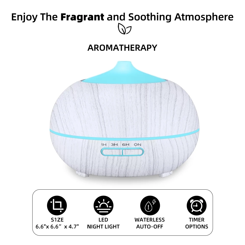 Diffuser For Home 550ml For Home Essential Oil Aroma Oil Diffuser with Remote 7 Color LED 6 Oils
Diffuser For Home 550ml For Home Essential Oil Aroma Oil Diffuser with Remote 7 Color LED 6 Oils