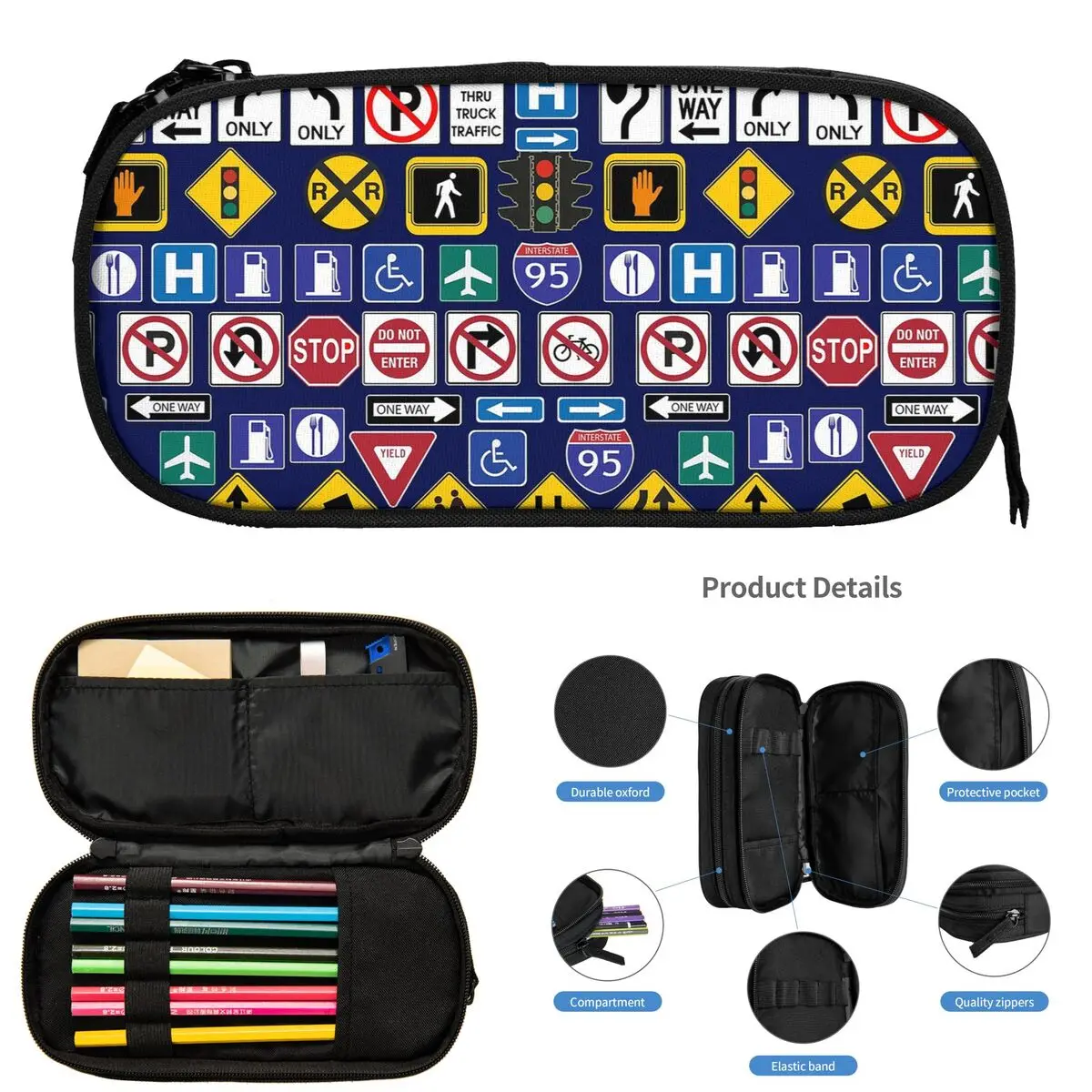 Дорожные знаки, знаки регламентов Пеналы для студентов Подарки Коробка для ручек Сумка-карандаш Большая вместительная сумка для хранения канцелярских принадлежностей
Дорожные знаки, знаки регламентов Пеналы для студентов Подарки Коробка для ручек Сумка-карандаш Большая вместительная сумка для хранения канцелярских принадлежностей