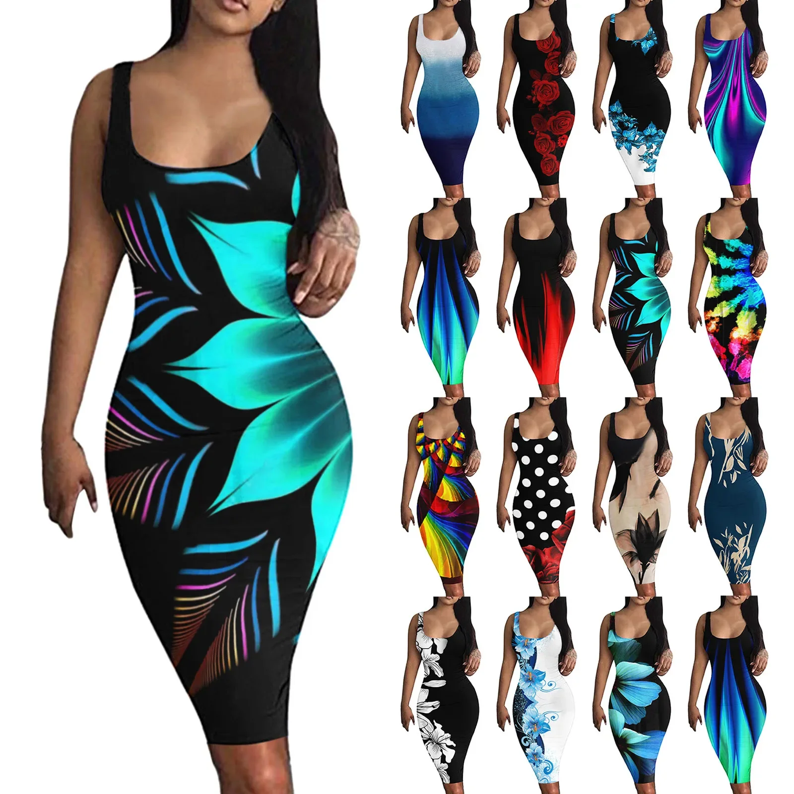 Summer Women O Neck Printed Sleeveless Tank Casual Dress Clubwear Female Elegant Sexy Dresses Party Night Holiday Vestidos
Summer Women O Neck Printed Sleeveless Tank Casual Dress Clubwear Female Elegant Sexy Dresses Party Night Holiday Vestidos