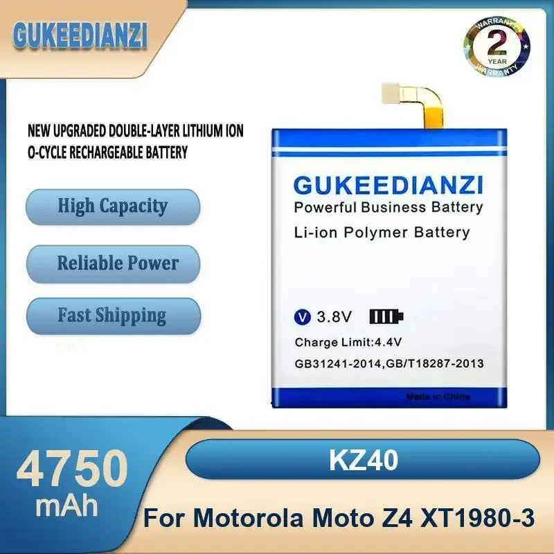 KZ40 4750 мАч аккумулятор мобильного телефона большой емкости для Motorola Moto Z4 XT1980-3
KZ40 4750 мАч аккумулятор мобильного телефона большой емкости для Motorola Moto Z4 XT1980-3