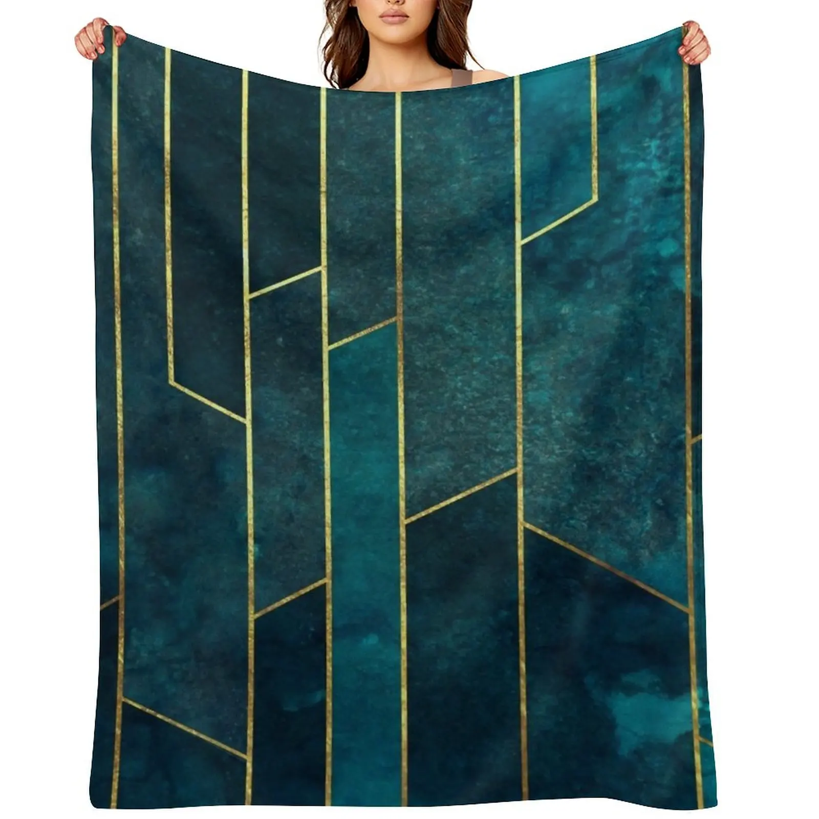 Teal Gold Geometric Throw Blanket For Sofa Thin Luxury Brand for babies Luxury Blankets
Teal Gold Geometric Throw Blanket For Sofa Thin Luxury Brand for babies Luxury Blankets