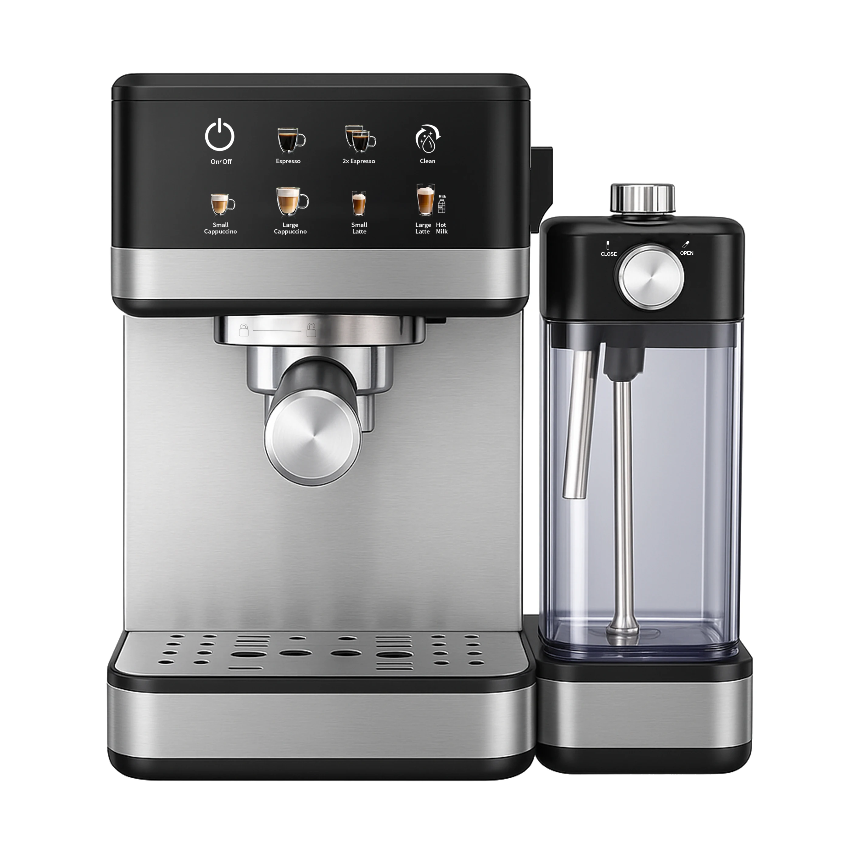 15 Bar Touch Menu Digital Semi Automatic Espresso Coffee Machine with Frothing Milk Tank Home Use
15 Bar Touch Menu Digital Semi Automatic Espresso Coffee Machine with Frothing Milk Tank Home Use