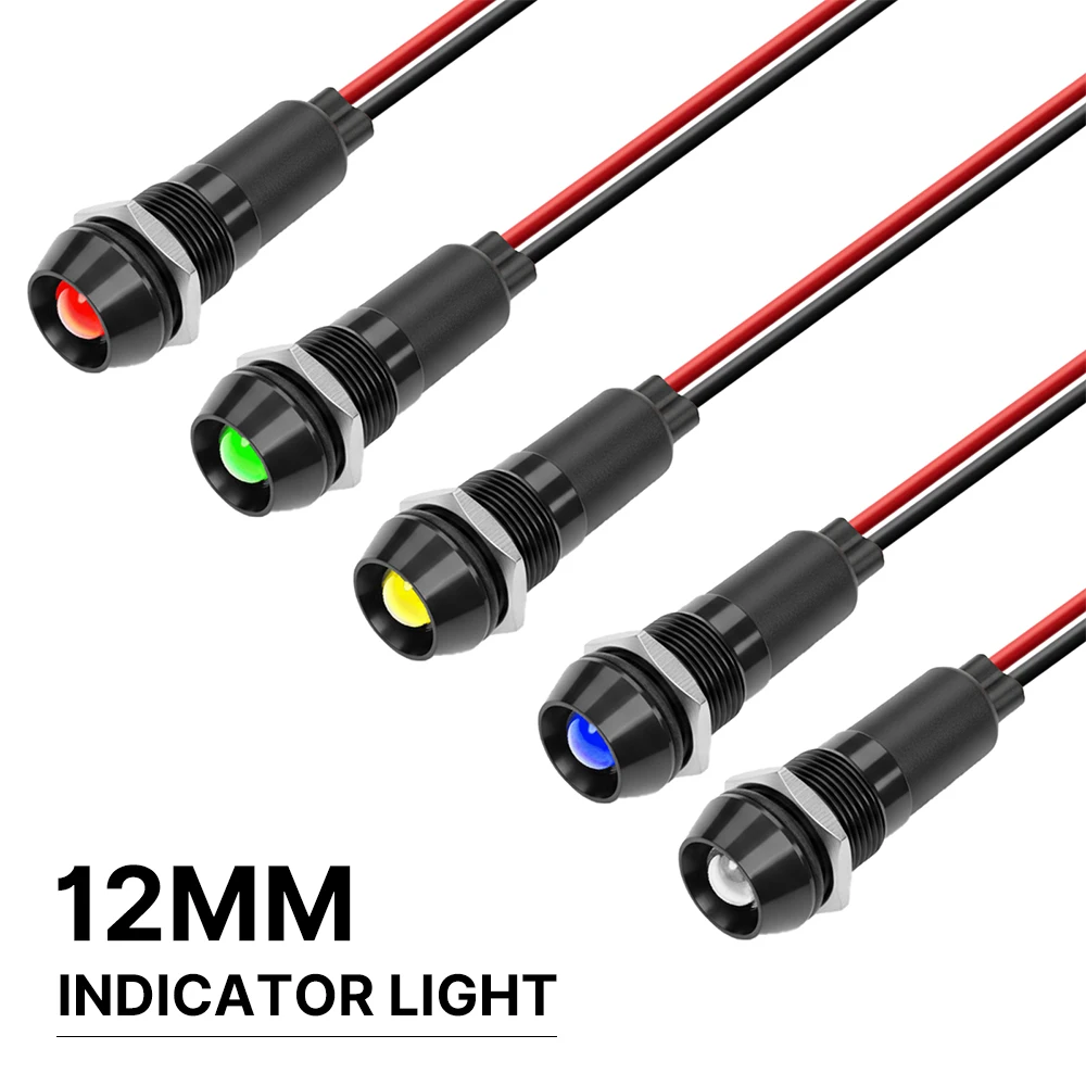 FLIN 10/25PCS 12mm Black Metal Indicator Lights IP67 Waterproof LED Warning Lamp12v-24v for Car Dashboard Auto Marine Motorcycle
FLIN 10/25PCS 12mm Black Metal Indicator Lights IP67 Waterproof LED Warning Lamp12v-24v for Car Dashboard Auto Marine Motorcycle