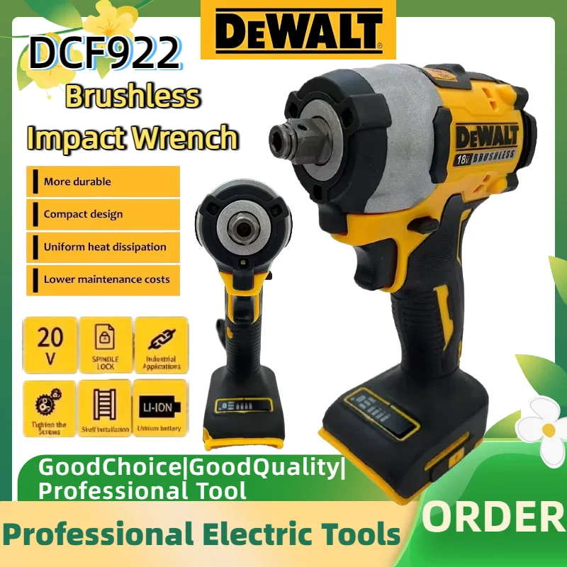 DEWALT DCF922 ATOMIC 20V MAX Cordless Impact Wrench 1/2in Variable Speed Wrench with Detent Pin Anvil
DEWALT DCF922 ATOMIC 20V MAX Cordless Impact Wrench 1/2in Variable Speed Wrench with Detent Pin Anvil