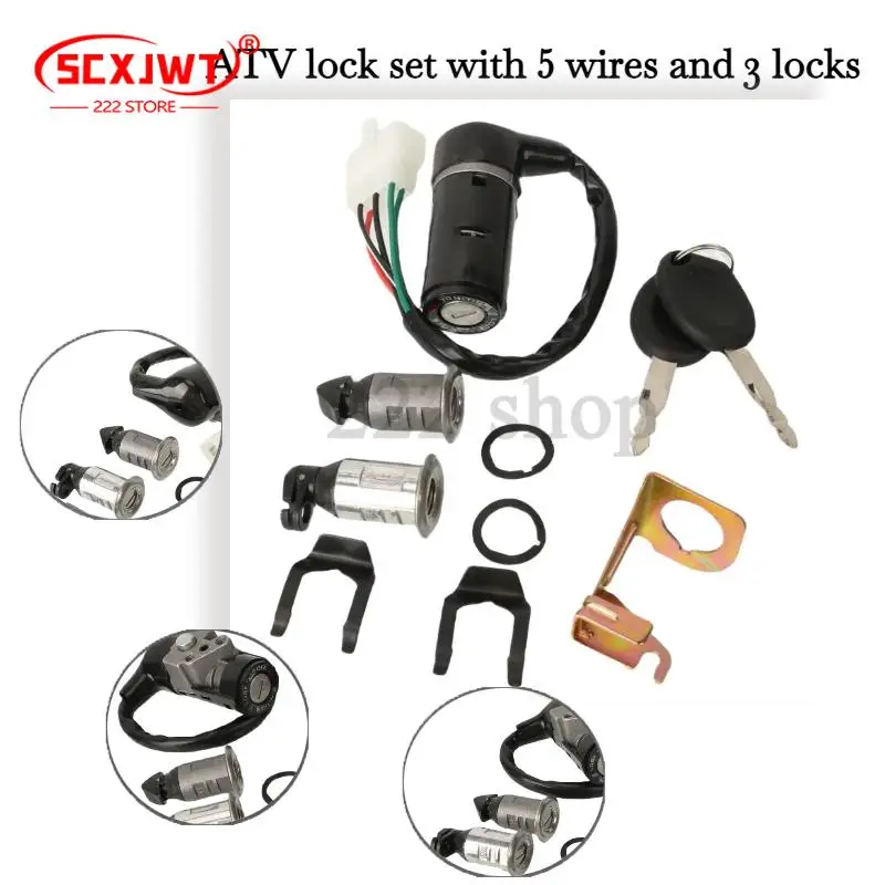 Heavy Duty ATV 5 Wires 3 Locks Ignition Lock Set Easy Installation Anti-theft Fit Quad ATV Go Kart Off-road Motorcycle
Heavy Duty ATV 5 Wires 3 Locks Ignition Lock Set Easy Installation Anti-theft Fit Quad ATV Go Kart Off-road Motorcycle