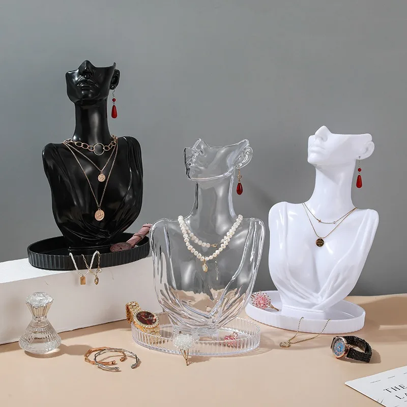 Creative Portrait Model Jewelry Display Stand Mannequin Necklace Pendant Earrings Storage Rack With Tray Jewellery Showcase Prop
Creative Portrait Model Jewelry Display Stand Mannequin Necklace Pendant Earrings Storage Rack With Tray Jewellery Showcase Prop