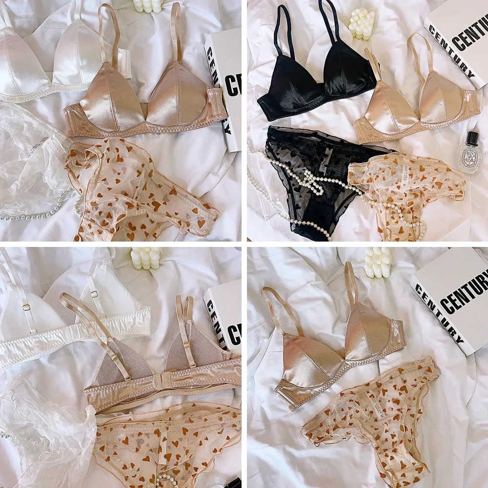 Sexy Triangle Cup Glossy Wirefree Bra Set, Non-Marking Comfortable Lingerie for Small Breasts
Sexy Triangle Cup Glossy Wirefree Bra Set, Non-Marking Comfortable Lingerie for Small Breasts