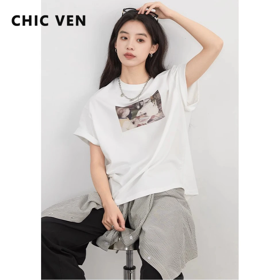 Женские футболки CHIC VEN, свободные повседневные новые футболки с принтом животных в стиле ретро, женский топ с короткими рукавами и круглым вырезом, весна-лето 2025
Женские футболки CHIC VEN, свободные повседневные новые футболки с принтом животных в стиле ретро, женский топ с короткими рукавами и круглым вырезом, весна-лето 2025