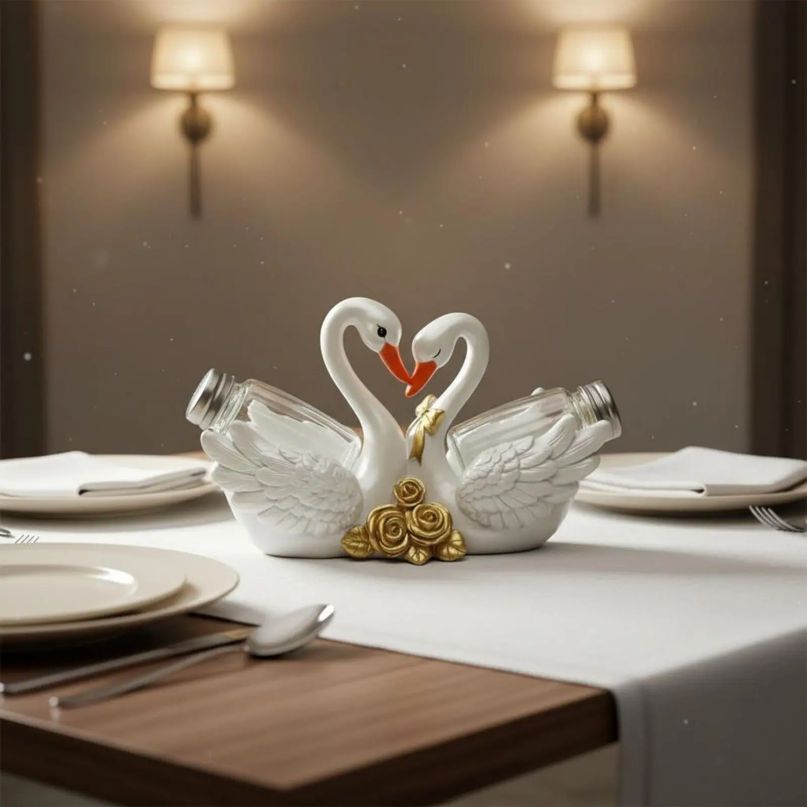 Swan Seasoning and Pepper Shakers Light Luxury Tabletop Decoration Kitchen Accessory Creative Tableware Charming Design
Swan Seasoning and Pepper Shakers Light Luxury Tabletop Decoration Kitchen Accessory Creative Tableware Charming Design