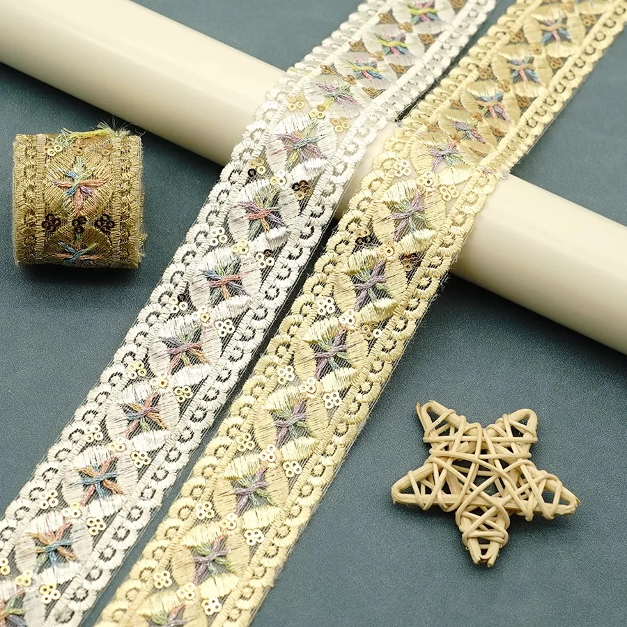 5yard Ethnic style sequin embroidery lace trim diy collar clothing accessories skirt edge decoration lace for sewing clothes
5yard Ethnic style sequin embroidery lace trim diy collar clothing accessories skirt edge decoration lace for sewing clothes