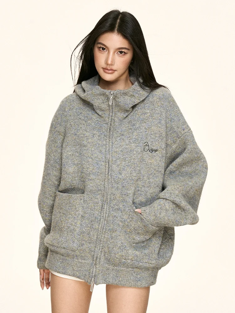 Aaisup American Retro Hooded Knitted Open Cardigan Women's Loose Lazy Versatile Sweater Jaet Autumn Winter New Arrival
Aaisup American Retro Hooded Knitted Open Cardigan Women's Loose Lazy Versatile Sweater Jaet Autumn Winter New Arrival