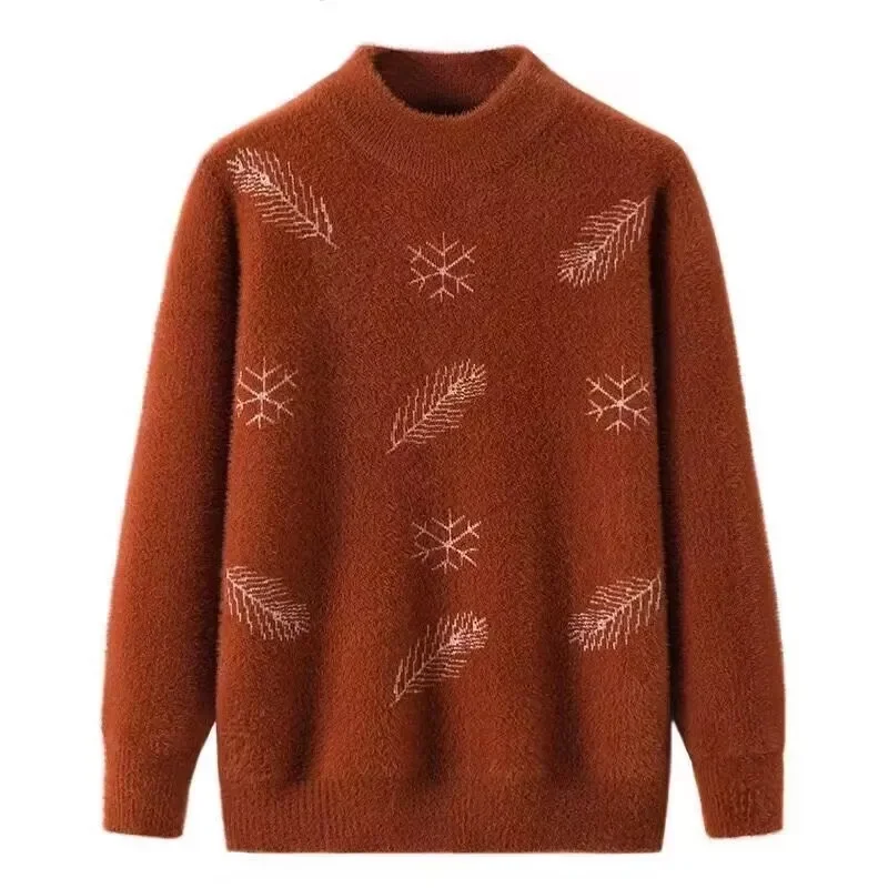 Middle Aged Mother Large Size 4XL Pullover Knitted Tops Autumn Winter Women Loose Knit Jumper Jacquard Mink Fur Sweaters Coat
Middle Aged Mother Large Size 4XL Pullover Knitted Tops Autumn Winter Women Loose Knit Jumper Jacquard Mink Fur Sweaters Coat