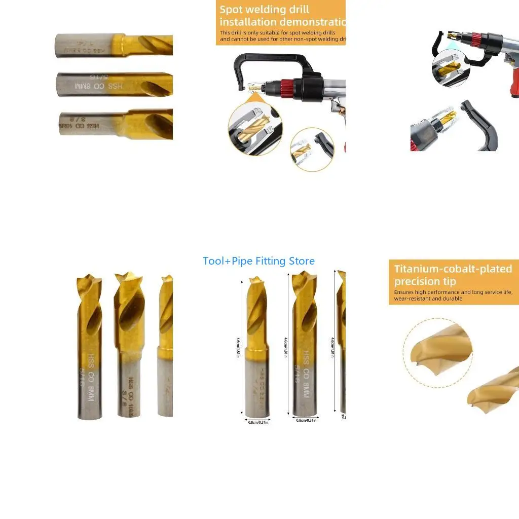 F92B 3Pcs 6.5-10mm Straight Shank Drill Bit Removing Automotive Sheet Welding Point
F92B 3Pcs 6.5-10mm Straight Shank Drill Bit Removing Automotive Sheet Welding Point