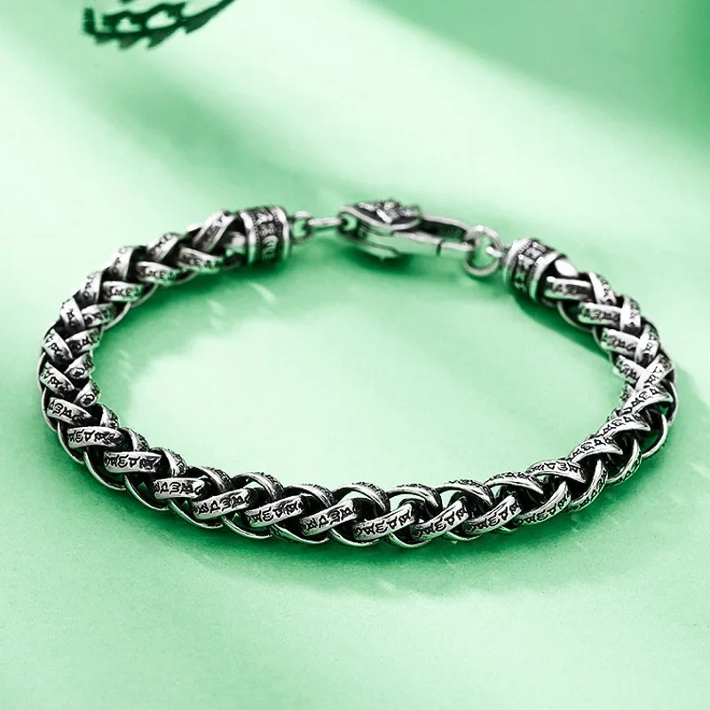 Real Solid 925 Sterling Silver Chain Men Mantra 7mm Wheat Braided Bracelet 30.2g /20cm
Real Solid 925 Sterling Silver Chain Men Mantra 7mm Wheat Braided Bracelet 30.2g /20cm