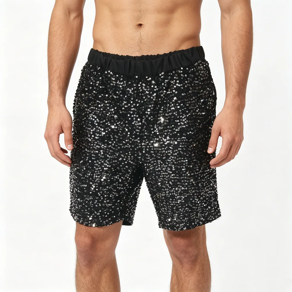 Men's Silver Black Sequins Velvet Casual Shorts Shiny Loose Nightclub Party Disco Short Pants Singer Dancer Performance Costume
Men's Silver Black Sequins Velvet Casual Shorts Shiny Loose Nightclub Party Disco Short Pants Singer Dancer Performance Costume
