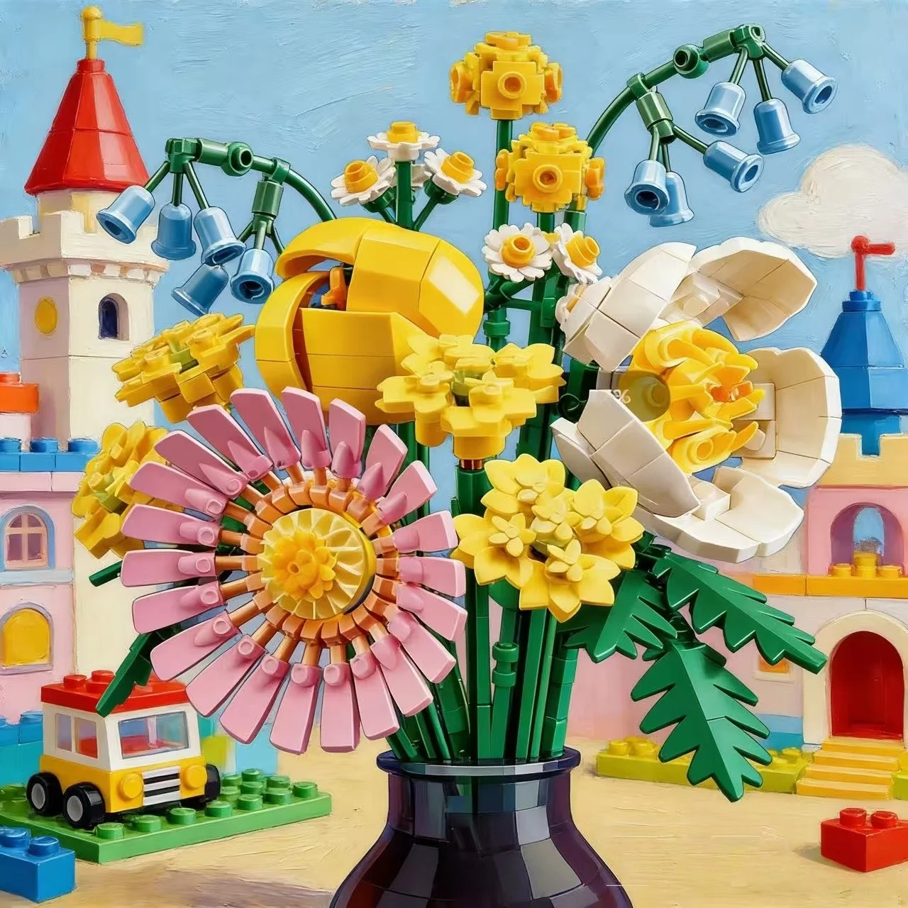 New creative petite sunshine bouquet building blocks flower assembly brick plant collection toy gifts for children and girls hol
New creative petite sunshine bouquet building blocks flower assembly brick plant collection toy gifts for children and girls hol