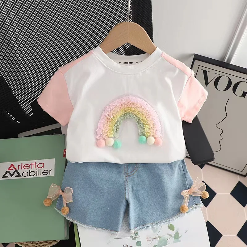 New Summer Baby Girl Clothes Suit Children Cute Fashion T-Shirt Shorts 2Pcs/Sets Toddler Casual Costume Infant Kids Tracksuits
New Summer Baby Girl Clothes Suit Children Cute Fashion T-Shirt Shorts 2Pcs/Sets Toddler Casual Costume Infant Kids Tracksuits