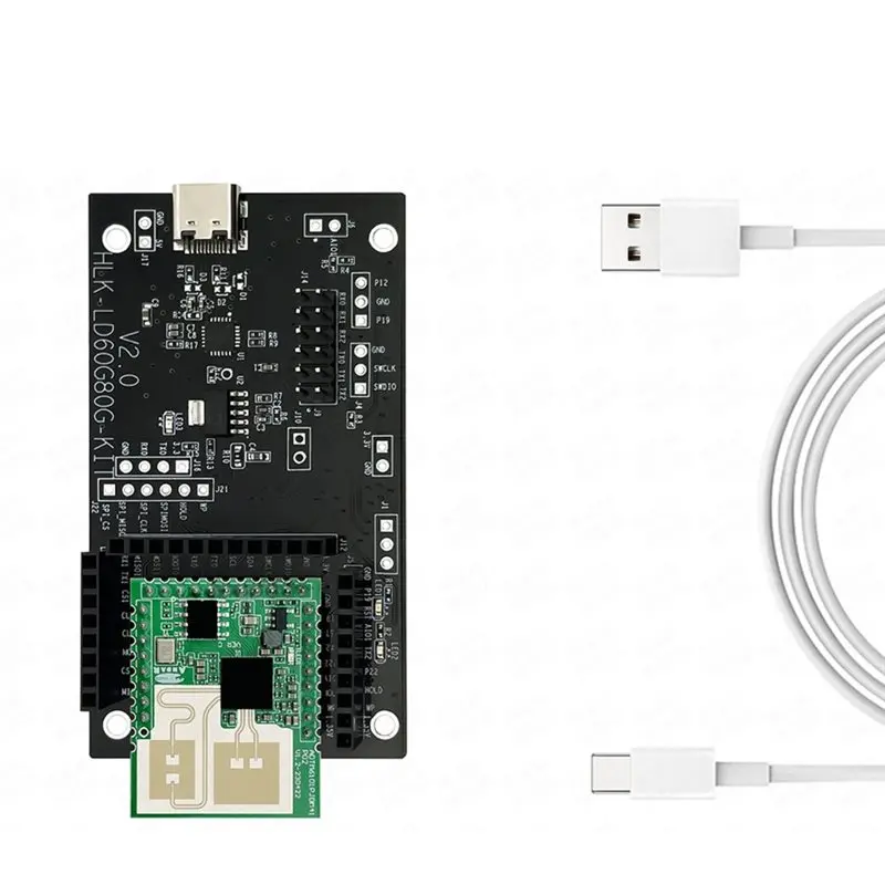 JABS-Respiratory Heart Rate Detection Module+ Base Plate Kit 60Ghz Millimeter Wave Radar Module Human Presence Sensor(LD6003)