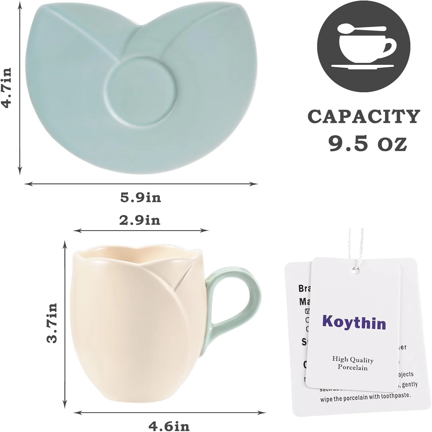 Creative Ceramic Tulip Coffee Mug & Saucer Set - Unique Irregular Design for Office & Home - Dishwasher & Microwave Safe - 9.5oz
Creative Ceramic Tulip Coffee Mug & Saucer Set - Unique Irregular Design for Office & Home - Dishwasher & Microwave Safe - 9.5oz