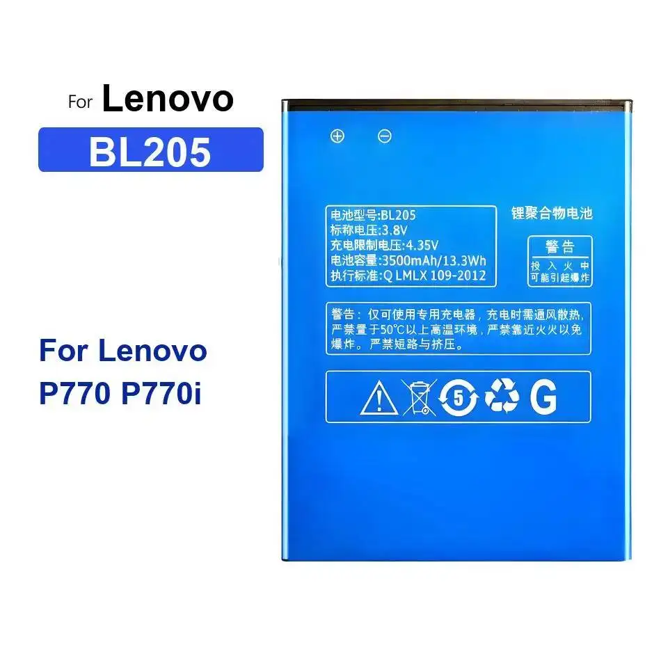 Mobile Phone Battery 3500Mah BL205 For Lenovo P770 P770i Good Low-Temperature Performance High-Capacity
Mobile Phone Battery 3500Mah BL205 For Lenovo P770 P770i Good Low-Temperature Performance High-Capacity