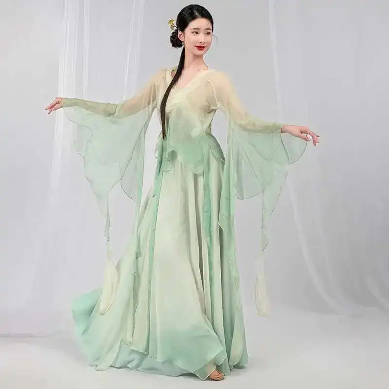 Classical Dance Performance Costume Butterfly Dance Gauze Dress Elegant Practice Fairy Set Body Rhythm Ancient Style Performance
Classical Dance Performance Costume Butterfly Dance Gauze Dress Elegant Practice Fairy Set Body Rhythm Ancient Style Performance