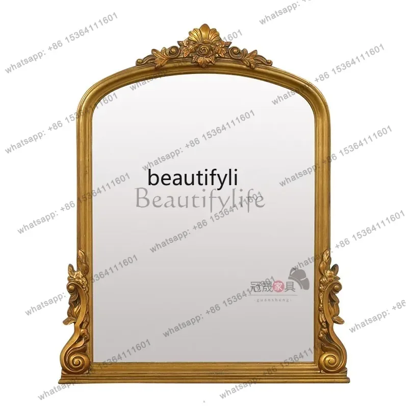 European retro vanity mirror wall-mounted home American, French engraved vanity mirror desktop
European retro vanity mirror wall-mounted home American, French engraved vanity mirror desktop