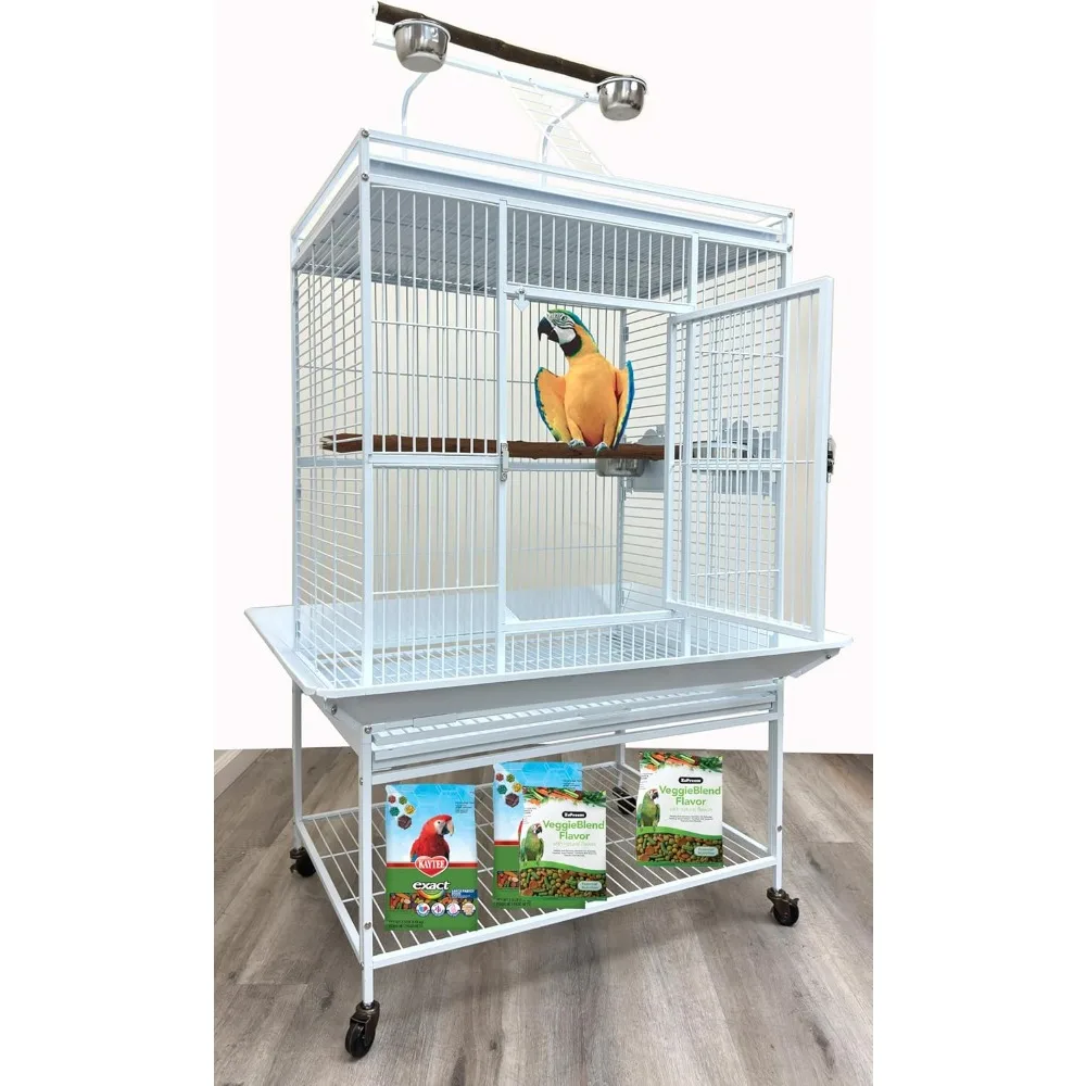 Extra Large 32" x 23" x 69"H Elegant and Durable Wrought Iron Top Play Ground Walk Ladder Bird Parrot Rolling Cage, Include Stai
Extra Large 32" x 23" x 69"H Elegant and Durable Wrought Iron Top Play Ground Walk Ladder Bird Parrot Rolling Cage, Include Stai