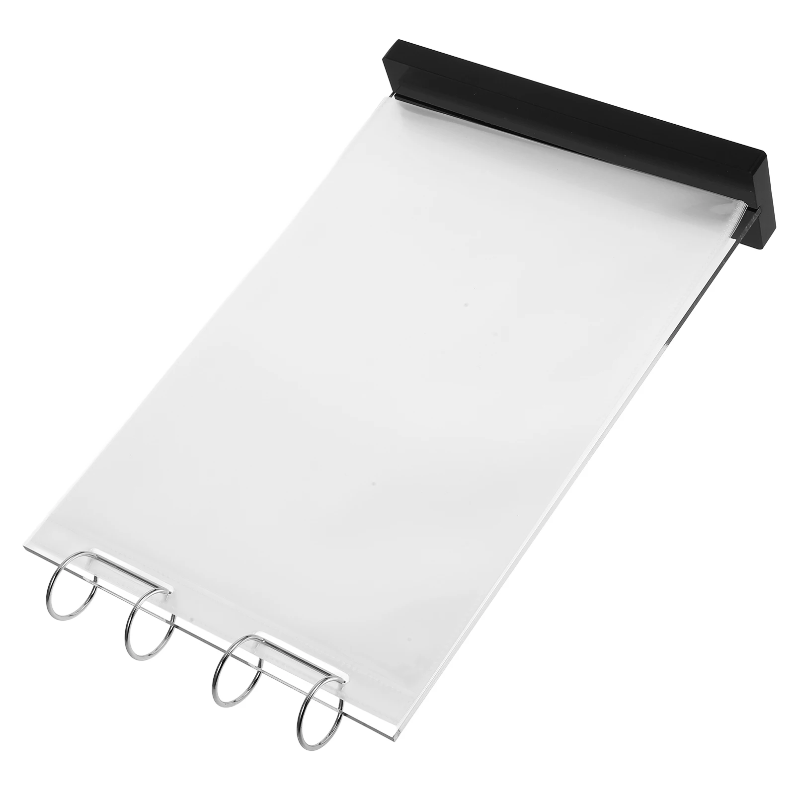 Acrylic Menu Display Stand Black A4 Double Sided Flip Page Card Holder for Cafe Tea Shop Table Sign with 6 Sleeves 
Acrylic Menu Display Stand Black A4 Double Sided Flip Page Card Holder for Cafe Tea Shop Table Sign with 6 Sleeves