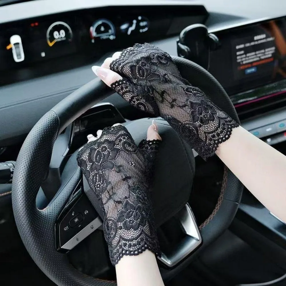 Summer Thin Style Half-finger Gloves UV Protection Elasticity Mesh Lace Gloves Breathable Sun Protection Gloves Driving Riding
Summer Thin Style Half-finger Gloves UV Protection Elasticity Mesh Lace Gloves Breathable Sun Protection Gloves Driving Riding