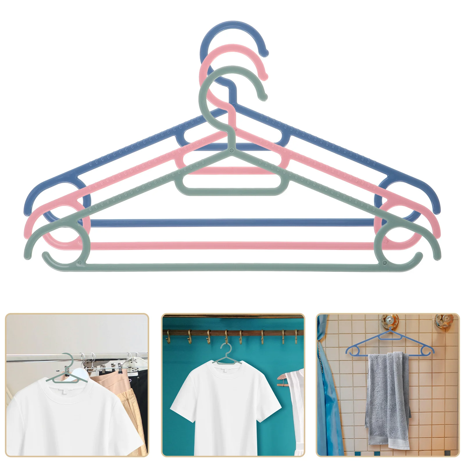 3Pcs Plastic Clothes Hangers Non-Slip Lightweight Adult Clothes Drying Rack Balcony Closet Organizer for Sweaters Shirts Pants
3Pcs Plastic Clothes Hangers Non-Slip Lightweight Adult Clothes Drying Rack Balcony Closet Organizer for Sweaters Shirts Pants