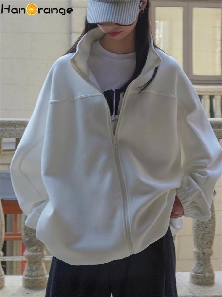 HanOrange 2026 Spring Sporty Air Feeling Standing Collar Sweatshirt Women Loose Casual Zip-up Jacket Female White/Black
HanOrange 2026 Spring Sporty Air Feeling Standing Collar Sweatshirt Women Loose Casual Zip-up Jacket Female White/Black