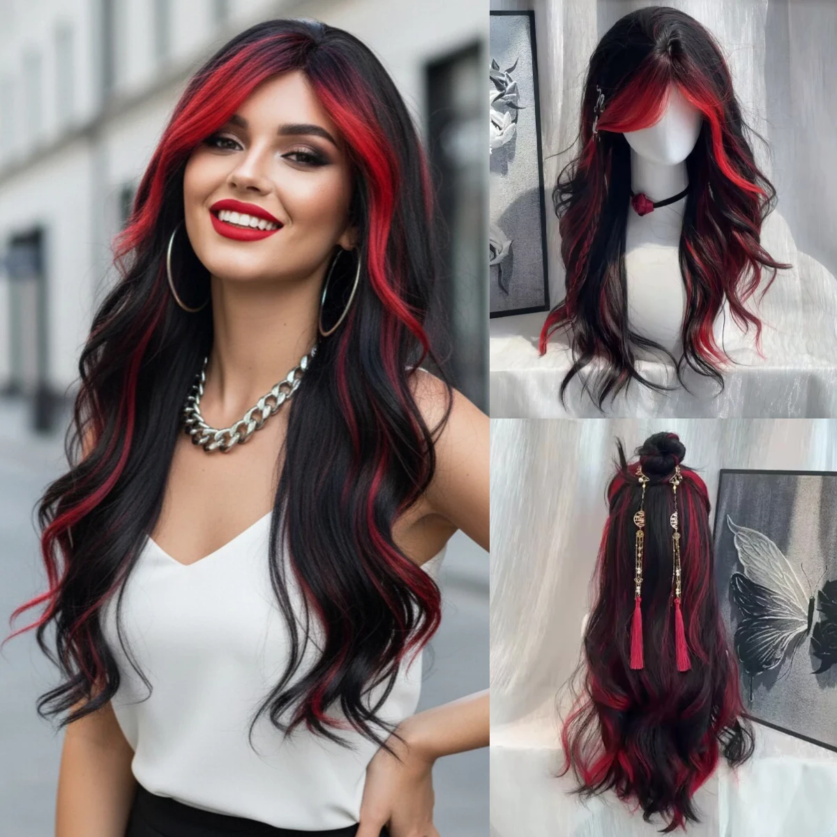 Black Red Ombre Long Wavy Wig Heat Resistant Synthetic Hair Cosplay Fluffy Wig for Women Daily Party Halloween
Black Red Ombre Long Wavy Wig Heat Resistant Synthetic Hair Cosplay Fluffy Wig for Women Daily Party Halloween