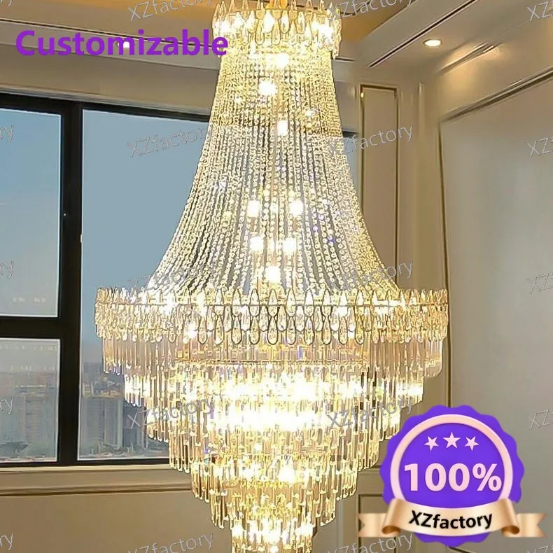 Luxury large chandelier for villa duplex living room, crystal lamp for loft-style building, hotel lobby and sales department
Luxury large chandelier for villa duplex living room, crystal lamp for loft-style building, hotel lobby and sales department