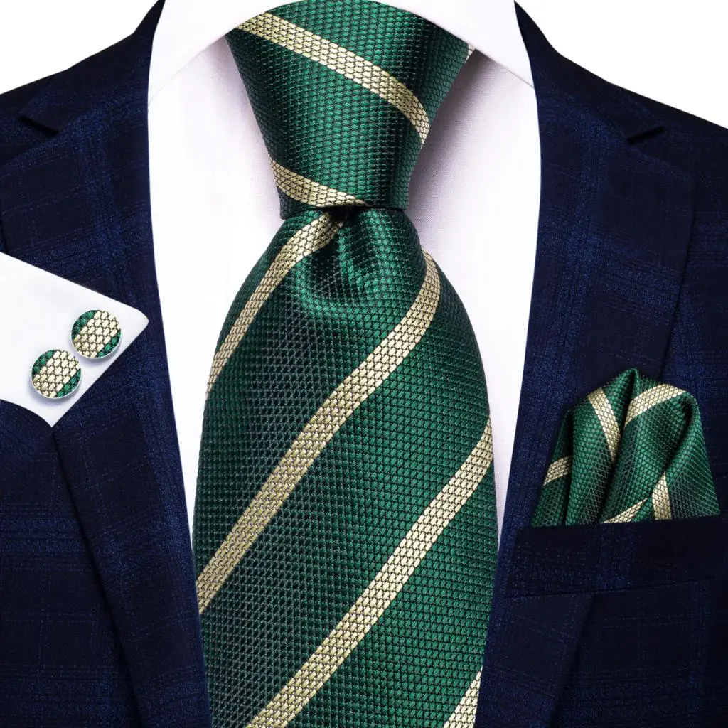 Green Striped Silk Wedding Tie For Men Handky Cufflink Gift Mens Necktie Fashion Business Party Dropshiping Hi-Tie Designer
Green Striped Silk Wedding Tie For Men Handky Cufflink Gift Mens Necktie Fashion Business Party Dropshiping Hi-Tie Designer