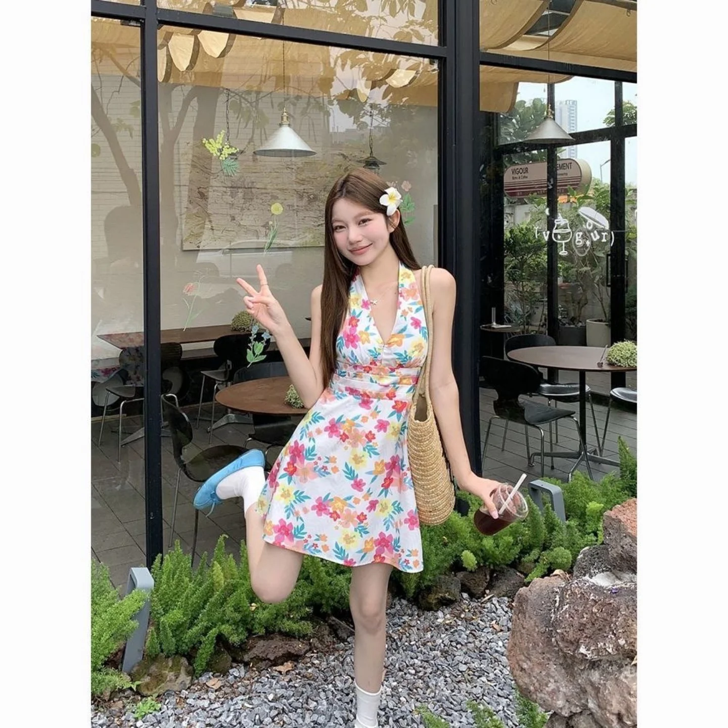 2024 New Dopane Floral Ne Hanging One-Piece Swimsuit Women's Beach Vaion Sweet Ne Hot Spring Swimsuit
2024 New Dopane Floral Ne Hanging One-Piece Swimsuit Women's Beach Vaion Sweet Ne Hot Spring Swimsuit