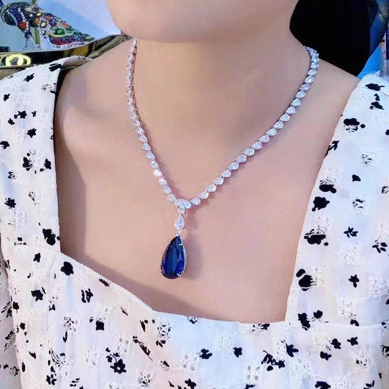 Luxury Jewelry Blue Zircon For Women Fine Jewelry Queen Party Elegant 925Sterling Silver With Cubic Zirconia Free Shipping
Luxury Jewelry Blue Zircon For Women Fine Jewelry Queen Party Elegant 925Sterling Silver With Cubic Zirconia Free Shipping