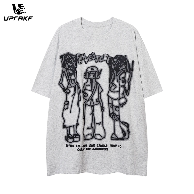 UPRAKF Streetwear Cartoon Character Print Round Neck Summer Trendy Tee Oversize Casual Short Sleeve Cotton
UPRAKF Streetwear Cartoon Character Print Round Neck Summer Trendy Tee Oversize Casual Short Sleeve Cotton
