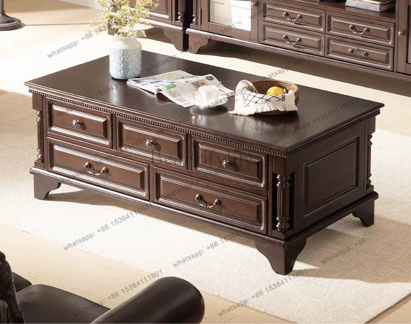 All log vintage light luxury coffee table solid wood black walnut American furniture
All log vintage light luxury coffee table solid wood black walnut American furniture