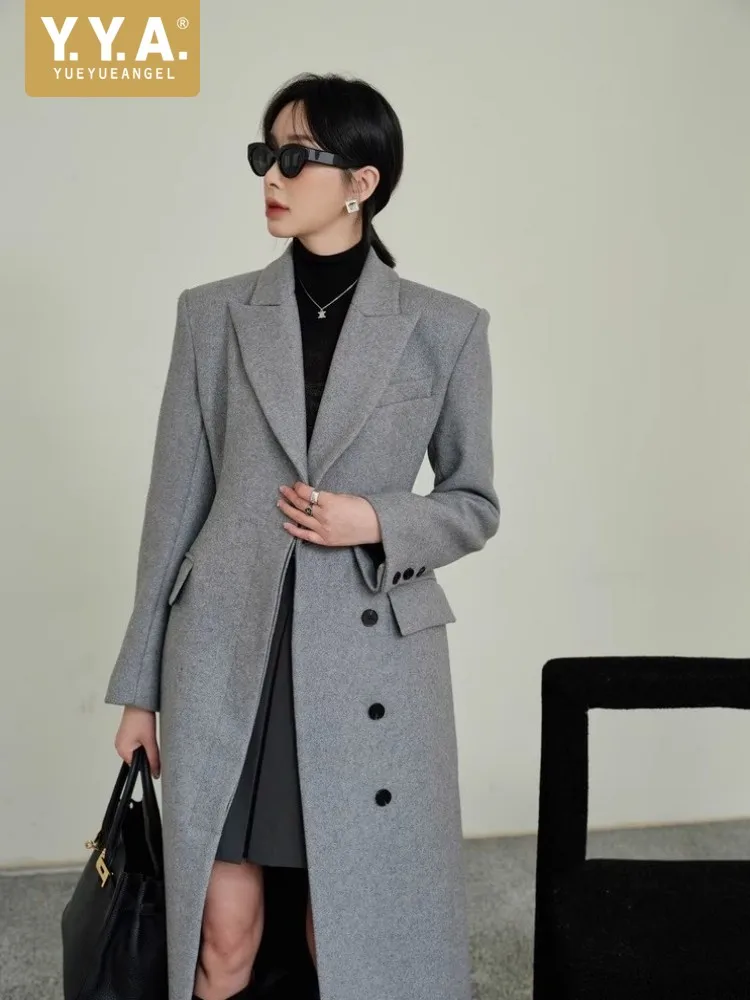 Autumn Winter Women Woolen Coat Ladies Luxury Wool Blends Shoulder Padded Mid-Calf Length Outerwear Fashion Party Trench Jacket
Autumn Winter Women Woolen Coat Ladies Luxury Wool Blends Shoulder Padded Mid-Calf Length Outerwear Fashion Party Trench Jacket